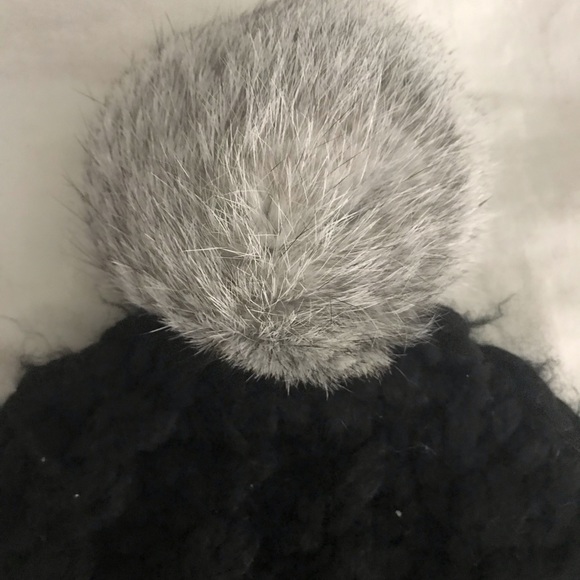 Rebecca Minkoff Rabbit Fur Pom Pom Beanie - Picture 5 of 5